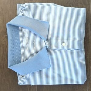 Bonobos Golf Light Blue Striped Polo Shirt